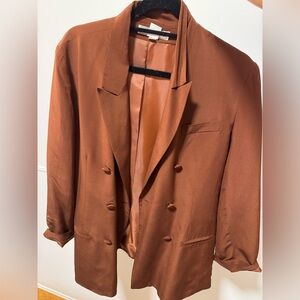 Elegant Brown Double-Breasted Blazer
